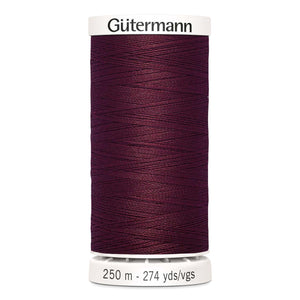 Gutermann Sew-All thread, 250 metres sewing spool, wine, colour 369, article 717878