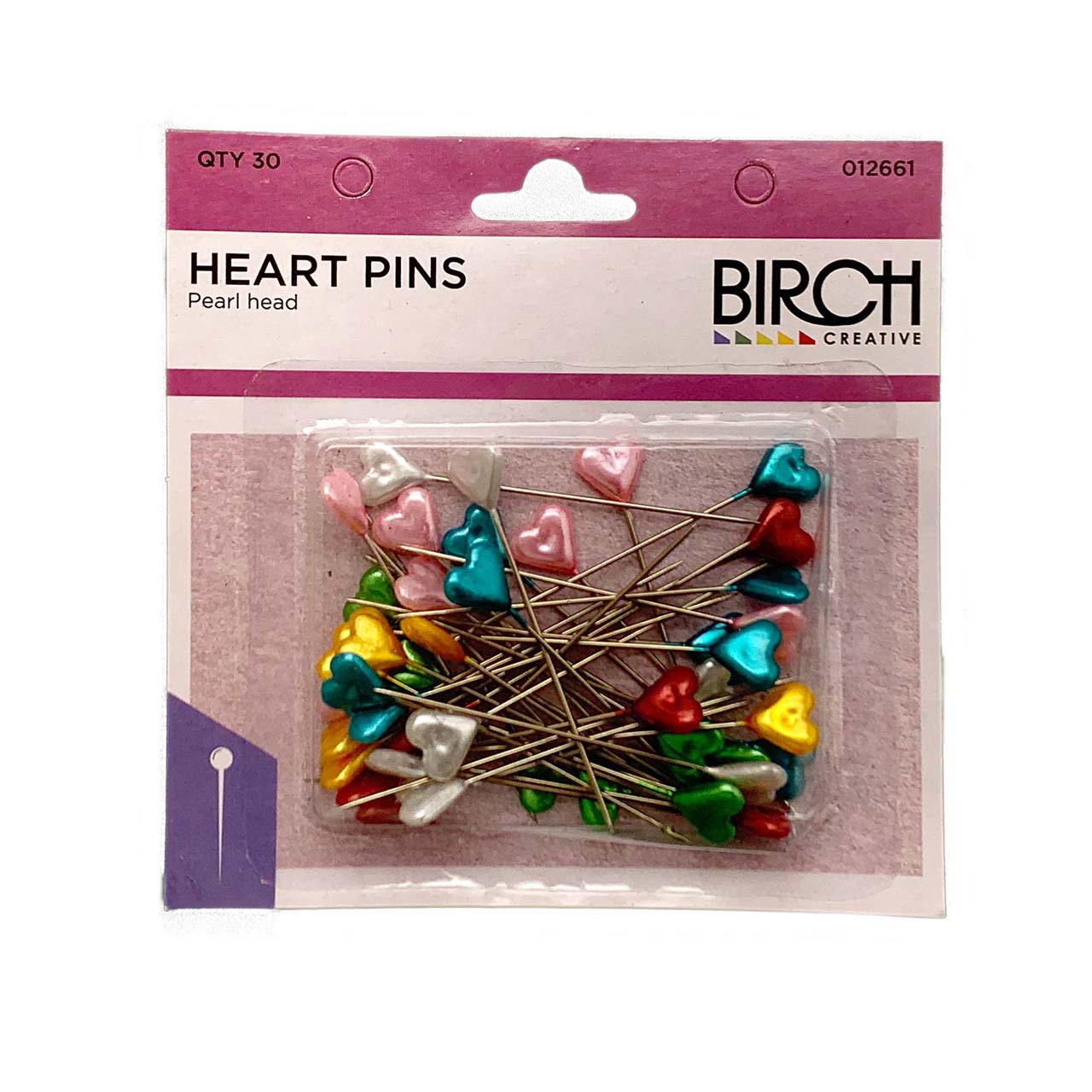 Birch Heart Pins Assorted Colours