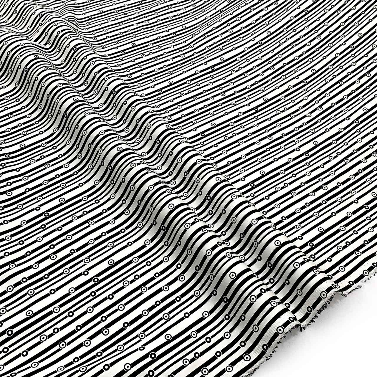 black white stripe cotton sateen printed cotton stripe fabric - Fabric Collection