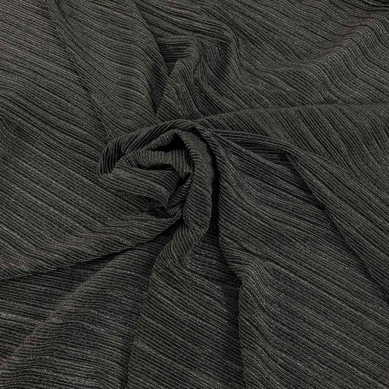 black pleated plisse metallic stretch fabric - Fabric Collection