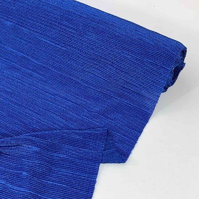 cobalt metallic pleated formal fabric cobalt pleated plisse fabric - Fabric Collection