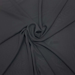 Black chiffon fabric, lightweight and soft premium polyester with flowing texture - Fabric Collection