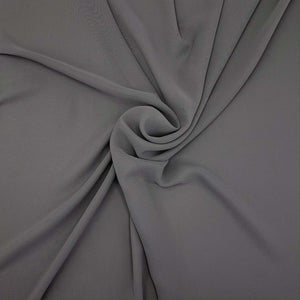 Truffle grey chiffon fabric, lightweight and soft premium polyester with flowing texture - Fabric Collection