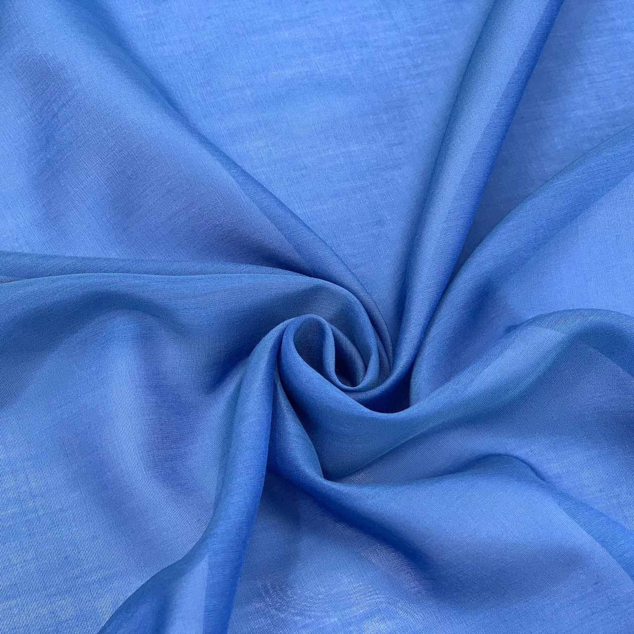 silk cotton fabric ocean blue voile fabric collection