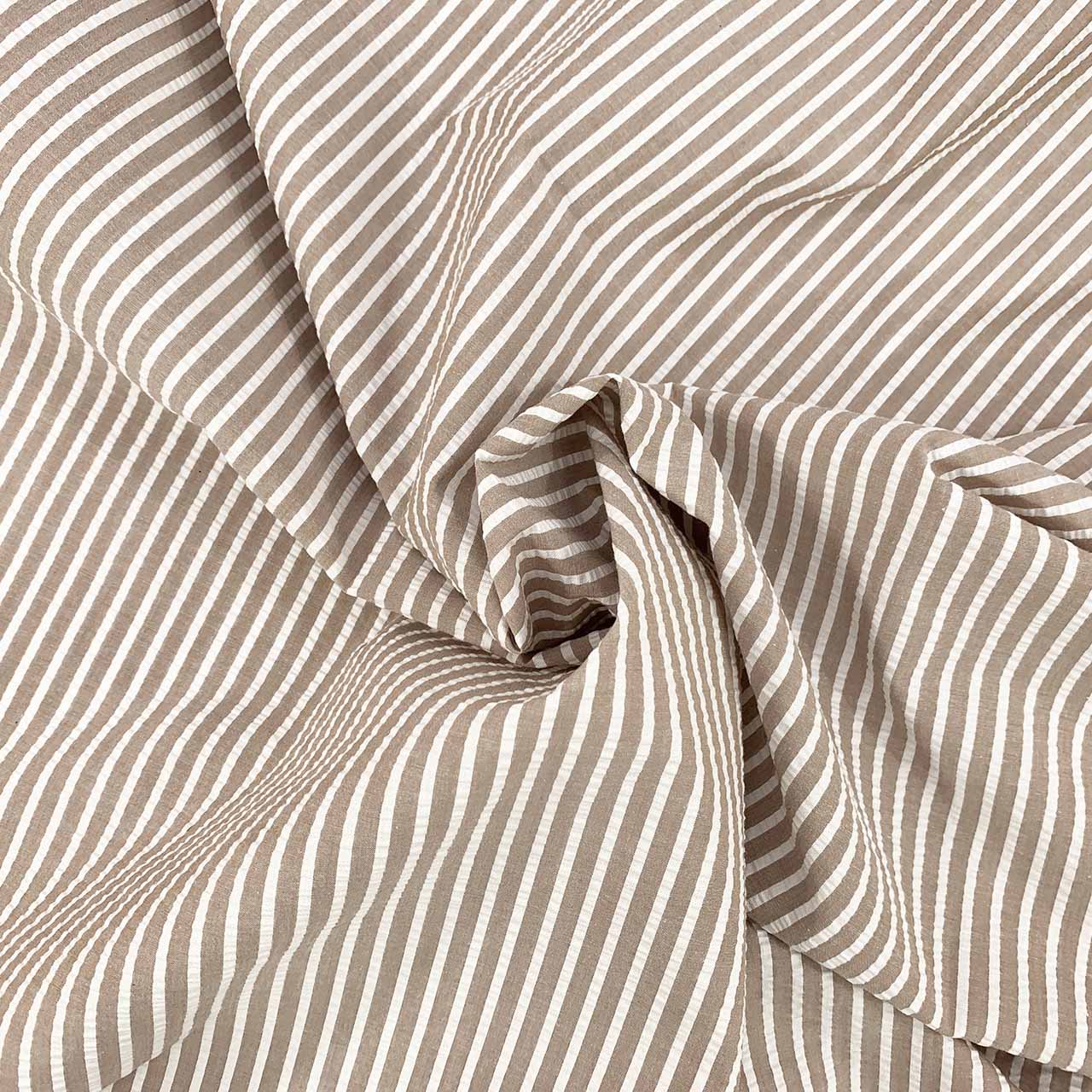 stripe seersucker fabric white coffee stripe fabric - Fabric Collection